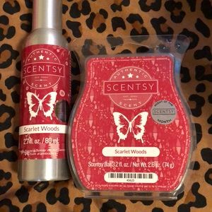 Scentsy scarlet woods room spray & bar